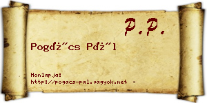 Pogács Pál névjegykártya